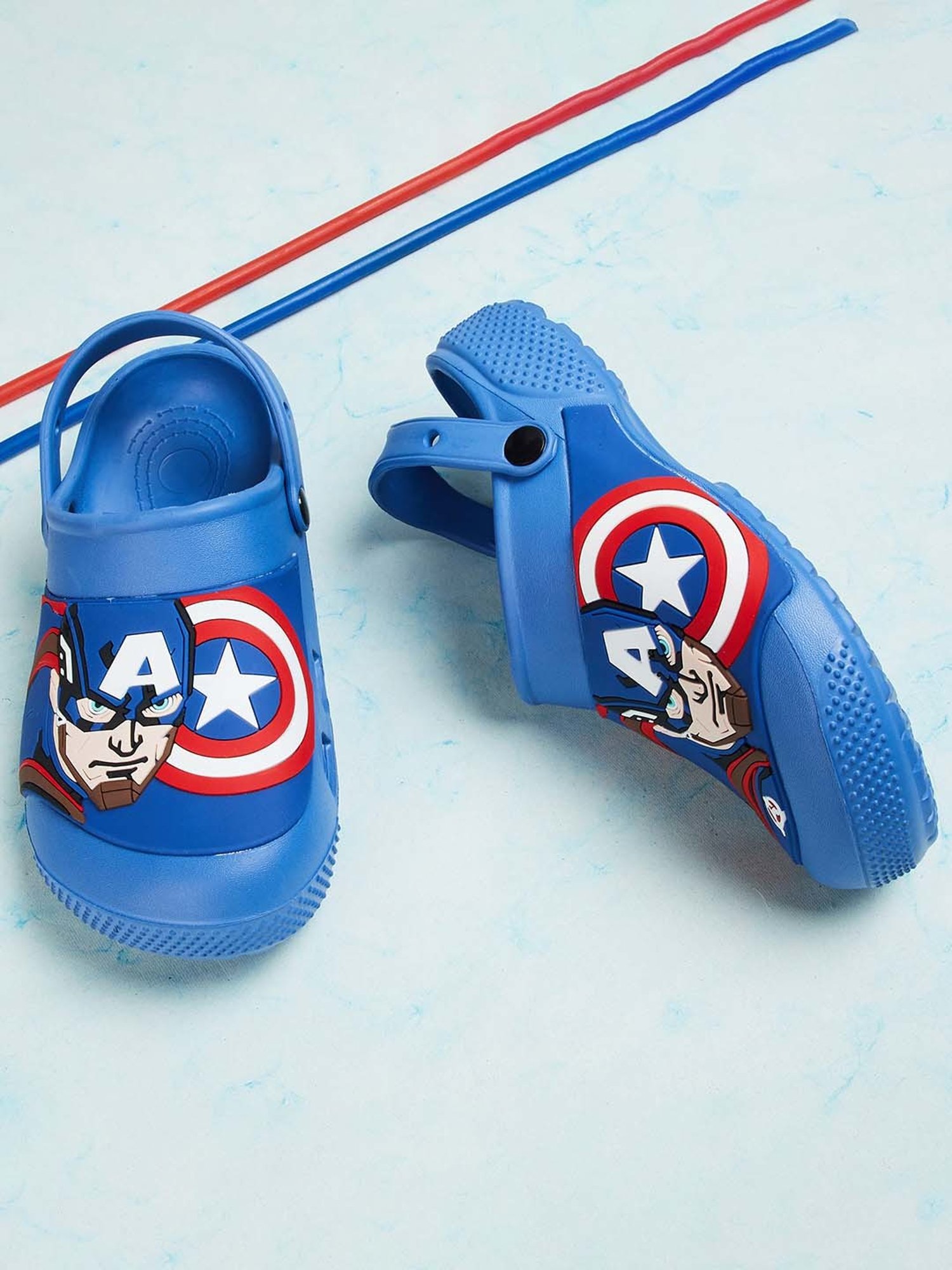 Fame Forever by Lifestyle Kids Blue & Red Back Strap Clogs