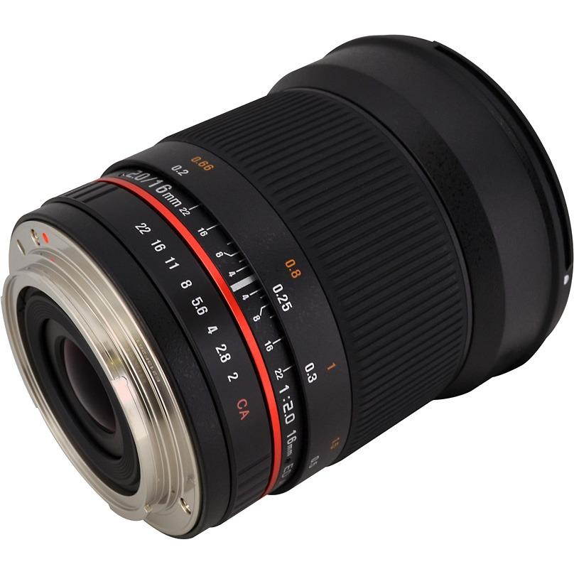 Rokinon 16mm F/2.0 ED AS UMC CS Lens for Pentax K APS-C Mount Cameras #16M-P