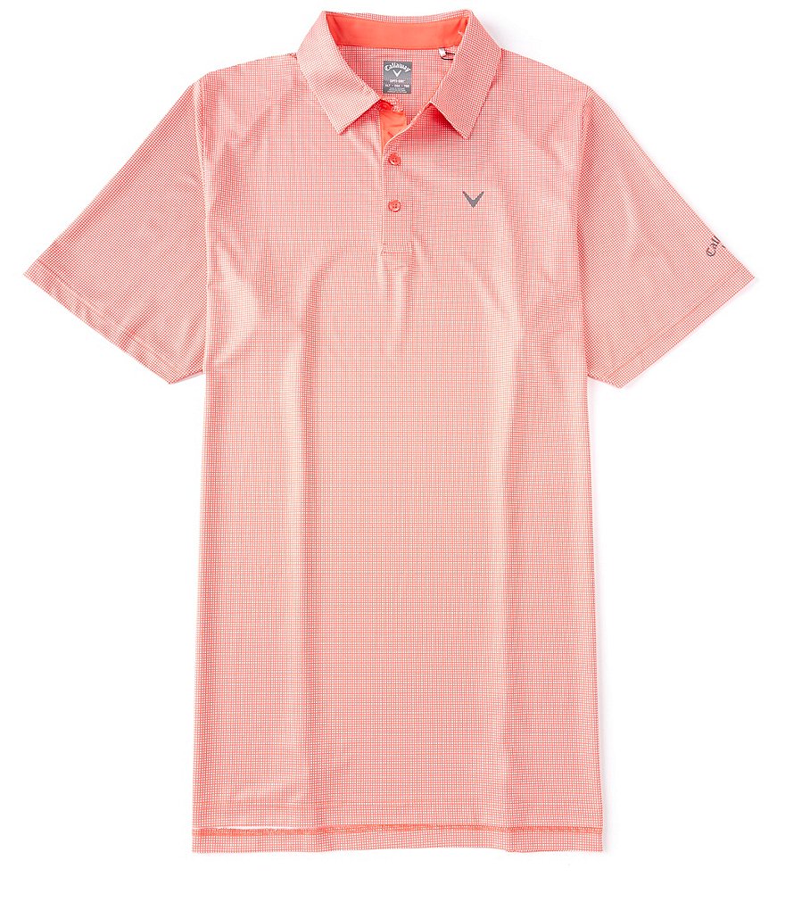 Callaway Golf Big & Tall Gingham Short-Sleeve Polo Shirt
