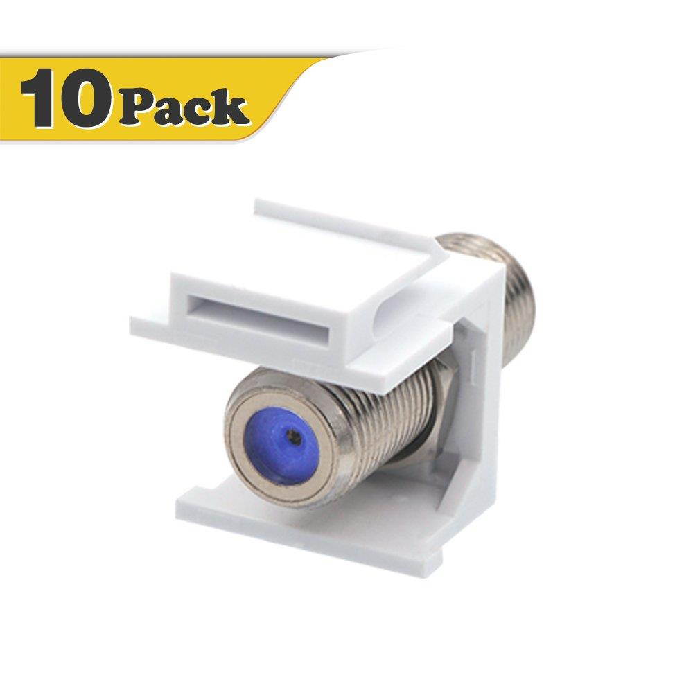 VCE (10 Pack) 3 GHz Nickel-Plated RG6 Keystone Jack Insert