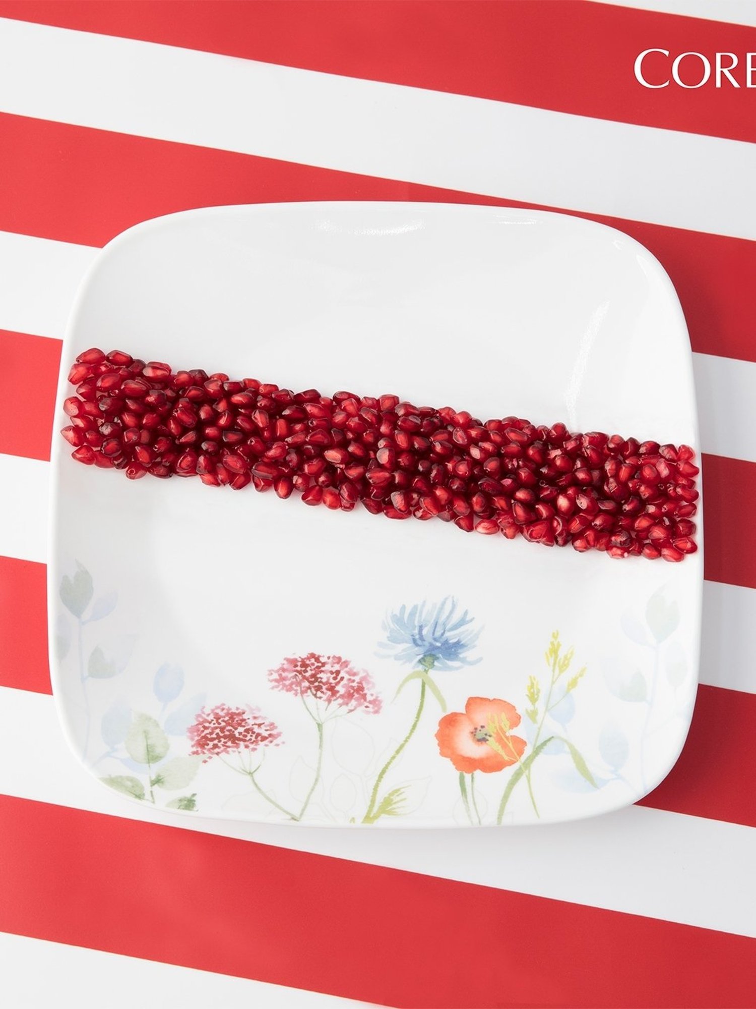 Cello White & Rust Glass Dinner Set