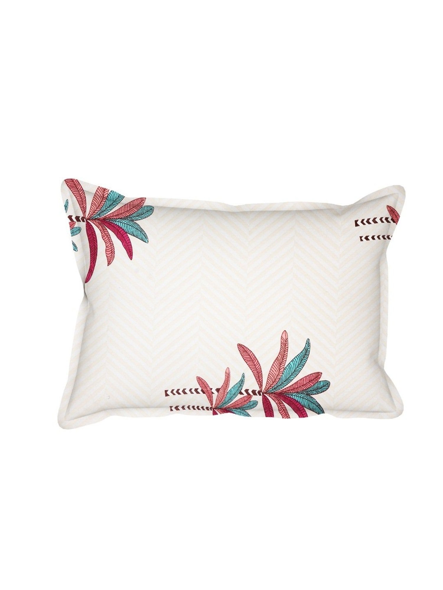 SEJ by Nisha Gupta Abstract Pink 144 TC Cotton Double Bed Sheet with 2 Pillow Covers