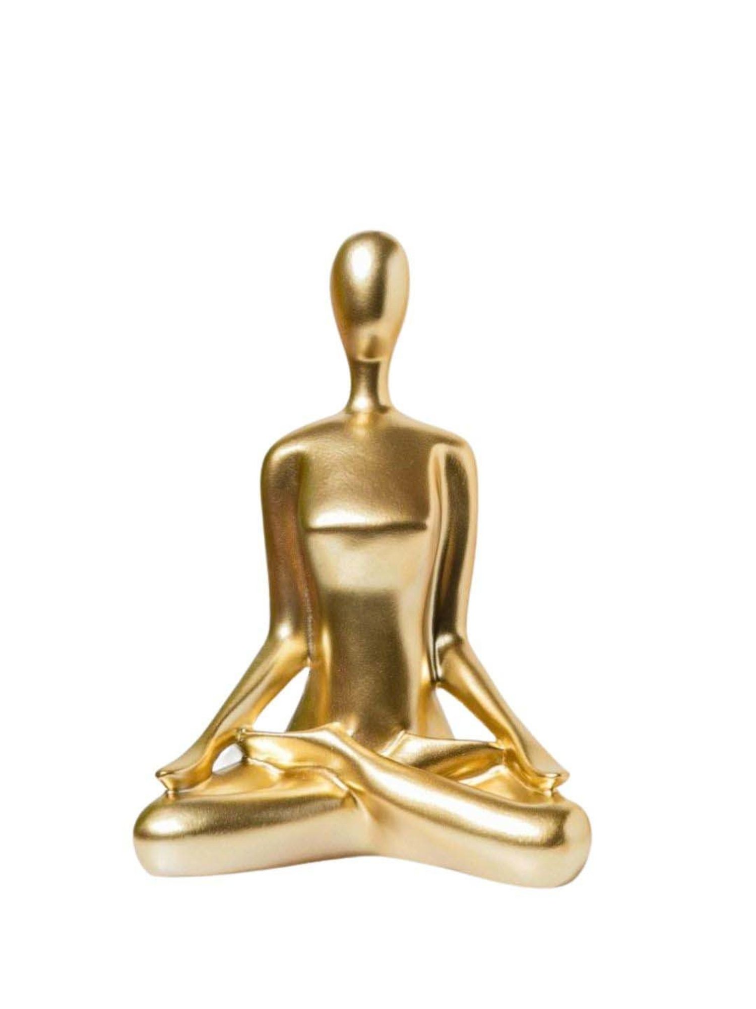 Nestasia Artisanal Stunning Golden Resin Made Showpiece Sitting In Lotus Position Meditation Pose