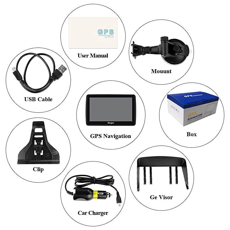 Navigation for Car 7 inch 8GB Car Free Update Map Fast Positioning Speed Limit Reminder Traffic Warning Driving Alarm