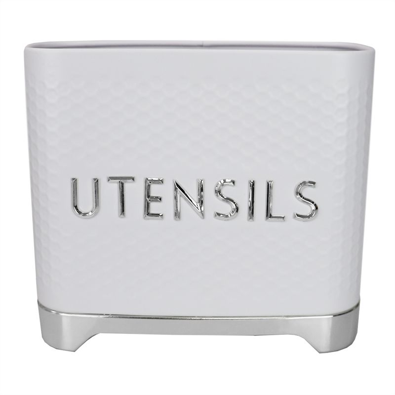 Michael Graves Design Soho High Capacity Tin Utensil Holder, White