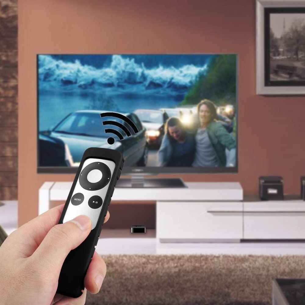 Fintie Protective Case for Apple TV 2 3 Remote Controller - CaseBot (Honey Comb Series) Light Weight (Anti Slip) Shock Proof Silicone Sleeve Cover, Black