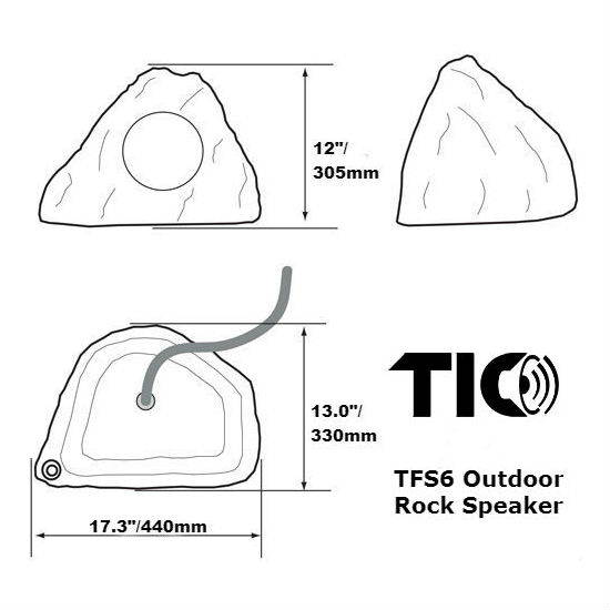 TIC TFS6-CN 8" Professional Outdoor Weather-Resistant Coaxial Rock Speaker (Canyon)