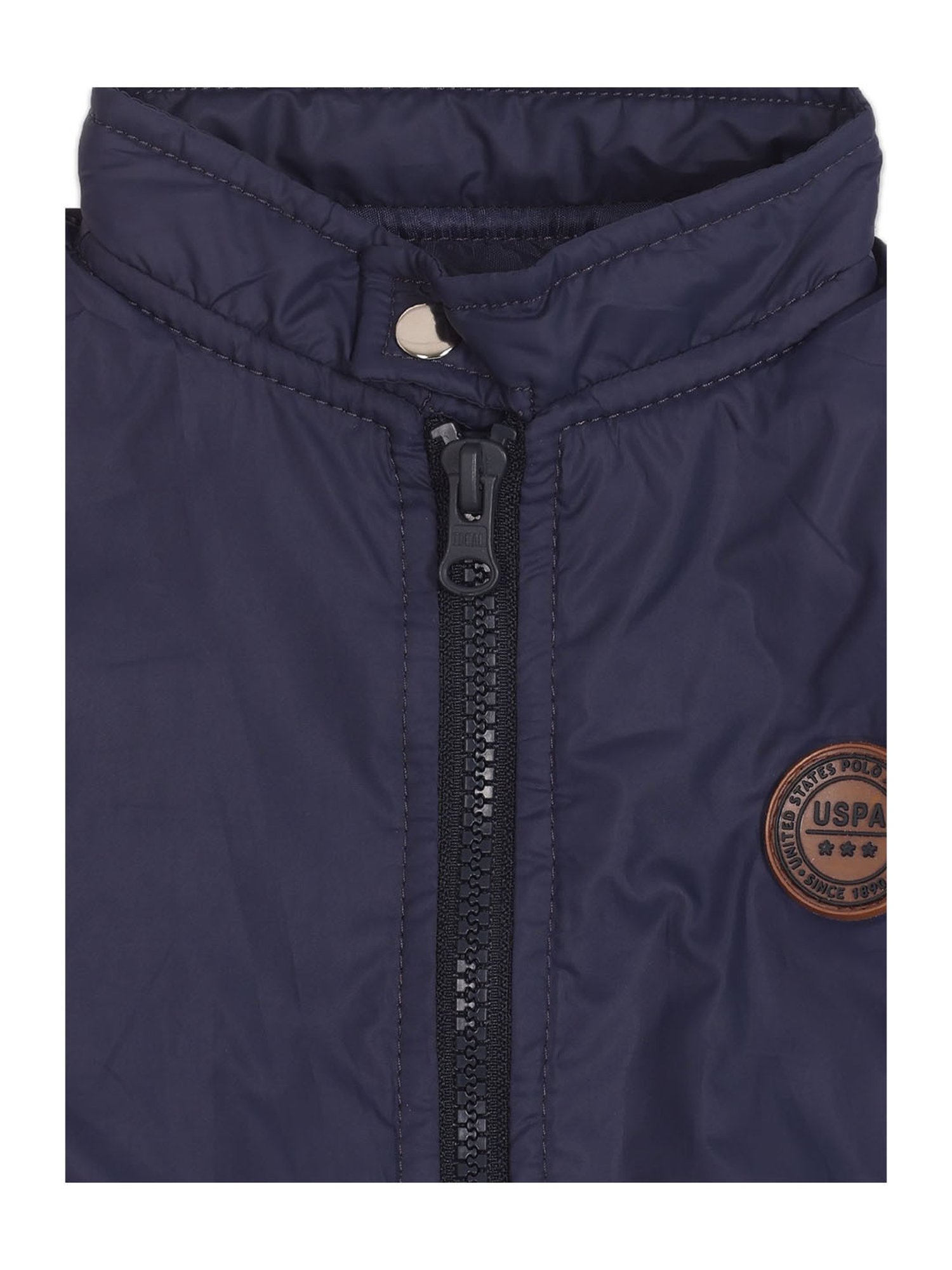 U.S. Polo Assn. Kids Navy Solid Full Sleeves Jacket