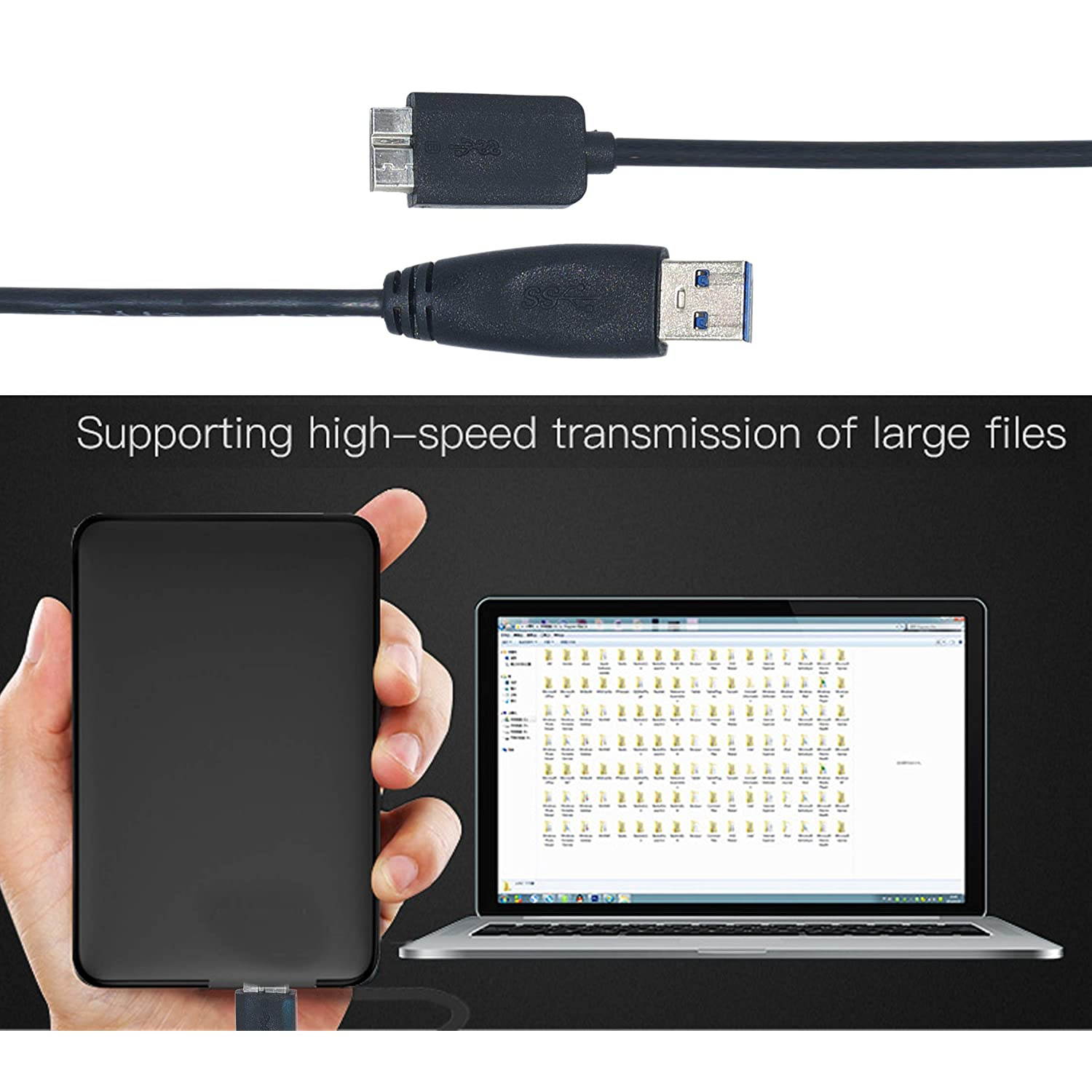 SaiTech IT USB 3.0 Cable A to Micro B high speed upto 5 Gbps data transfer cable for Portable External Hard Drive (SaiTech IT-015)