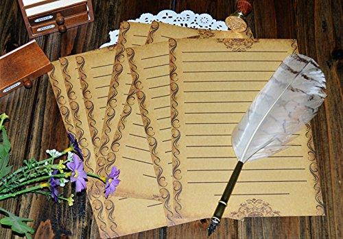 IMagicoo 64 Vintage Retro Cute Design Writing Stationery Paper Pad Letter Set (Kraft)