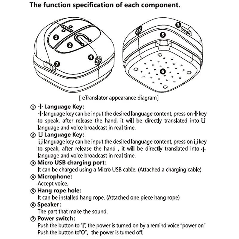 Smart Language Translator Device, Instant Online Language Translator Device Support 80+ Languages, Real-time Translation Pocket Voice Translator BT for Learning Travel Business (Orange)