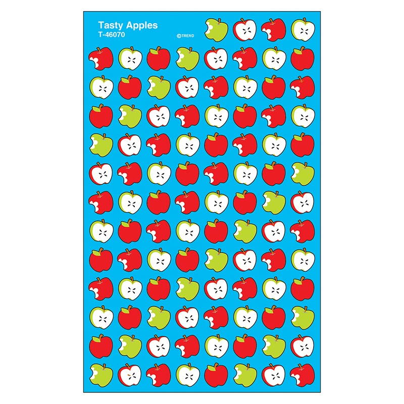 TREND ENTERPRISES INC. T-46070 SUPERSHAPES STICKERS TASTY APPLES