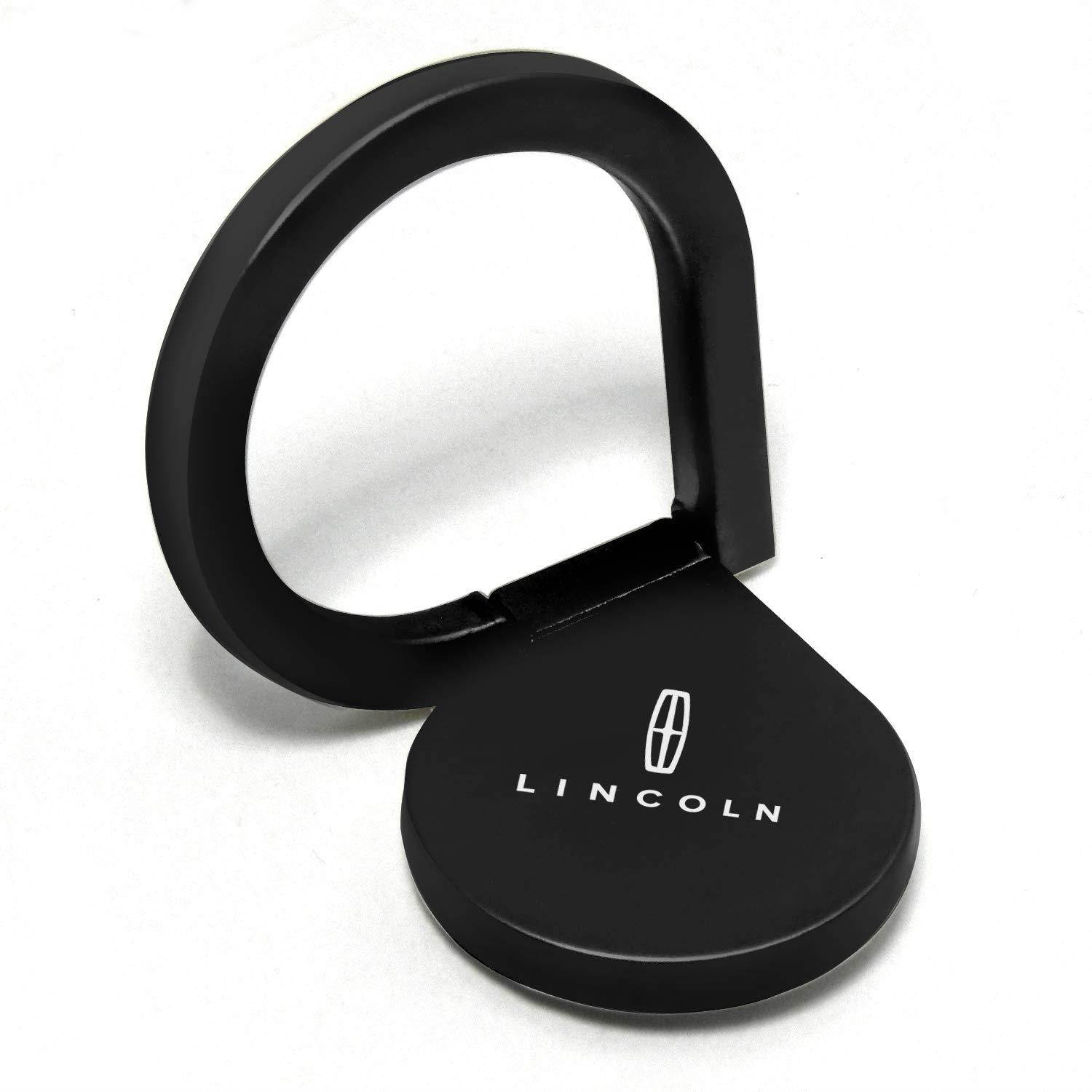 Lincoln Logo 360 Degree Rotation Phone Finger Ring Grip/Holder/Stand for Cell Phone/iPhone X, iPhone 8/8 Plus, Galaxy S9, Note 9 (Black)