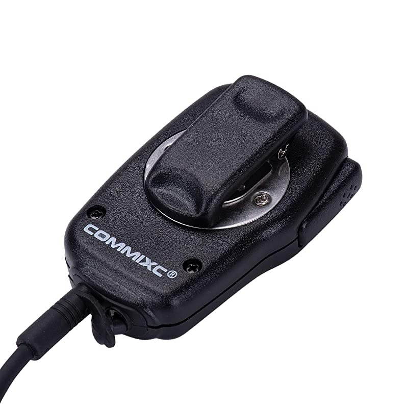 Walkie Talkie Speaker Mic 2Pin Shoulder Mic with External 35mm Earpiece Jack Compatible with Motorola TwoWay Radios
