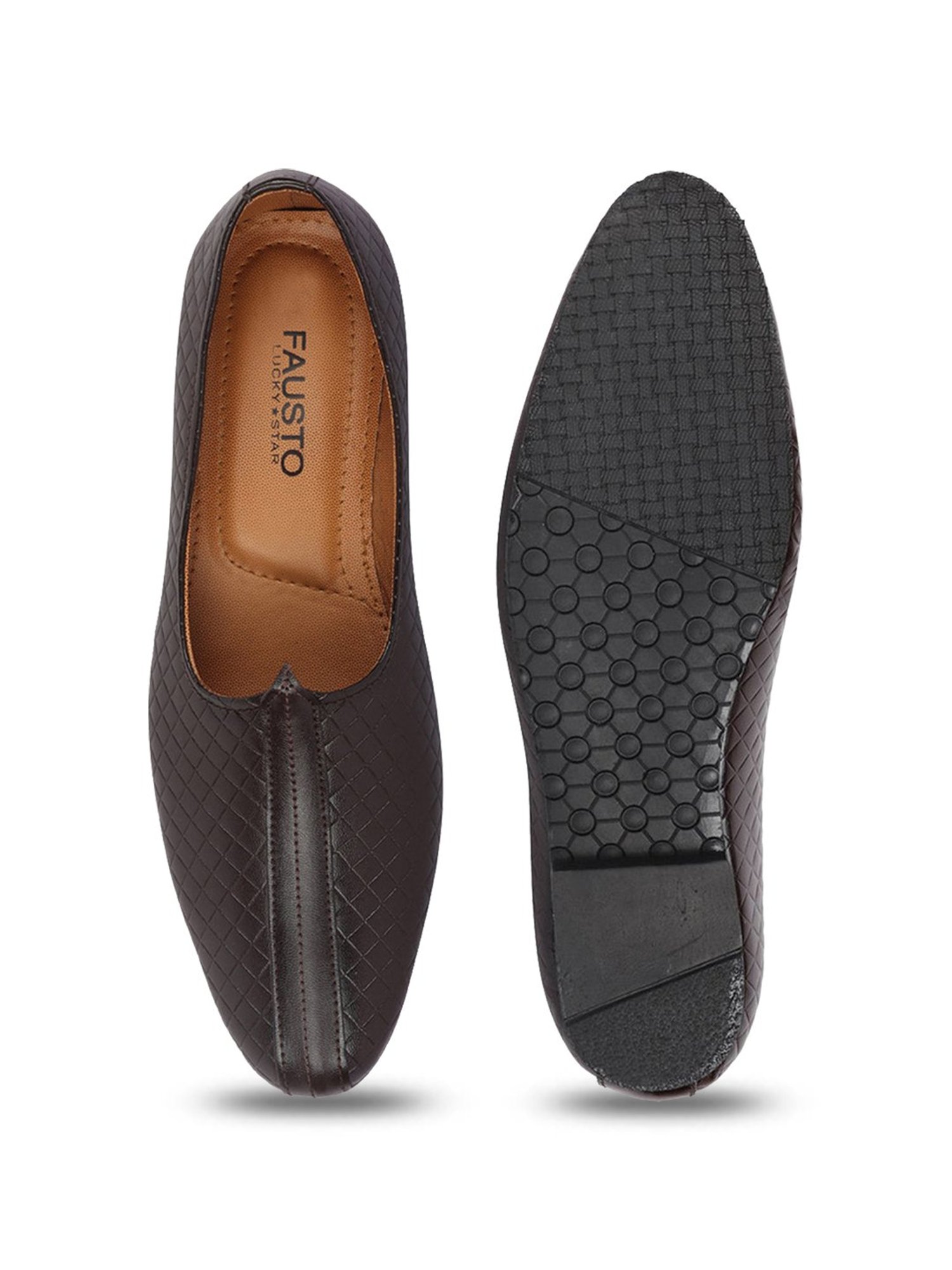 Fausto Men's Brown Ethnic Juttis