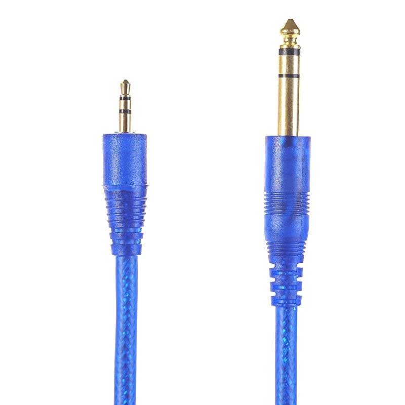 Male to 14 Male Stereo Cable Gold Plated 35mm Male to 635mm 14 Male TRS Stereo Audio Cable Blue 5 Feet