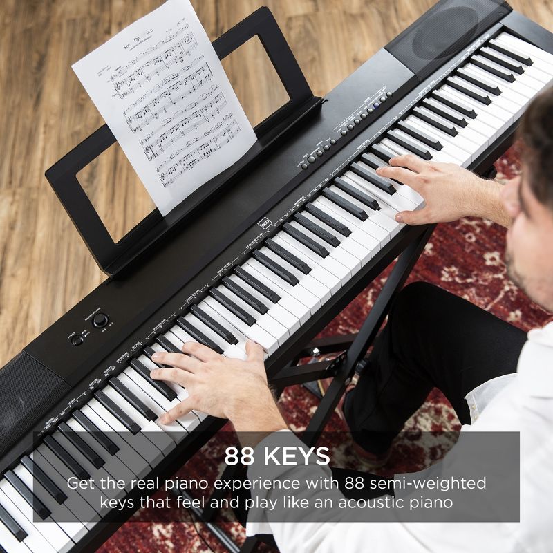 Best Choice Products 88-Key Full Size Digital Piano for All Experience Levels w/Semi-Weighted Keys, Stand, Sustain Pedal