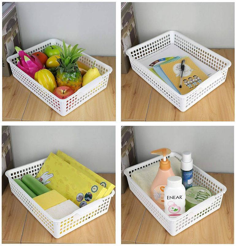 Fiaze Desktop Plastic Storage Trays Basket Organization, 3-Pack