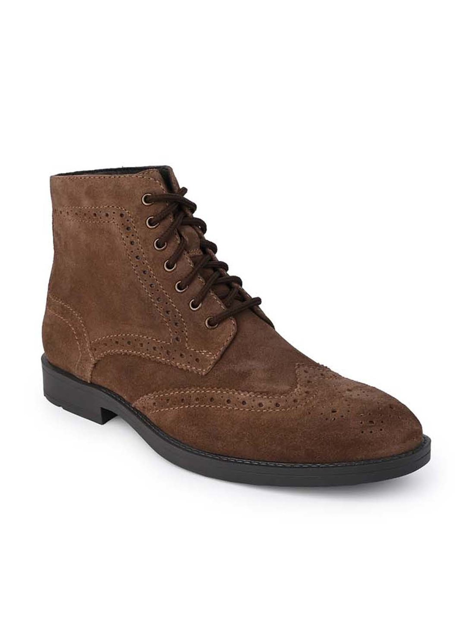Styli Men's Brown Derby Boots
