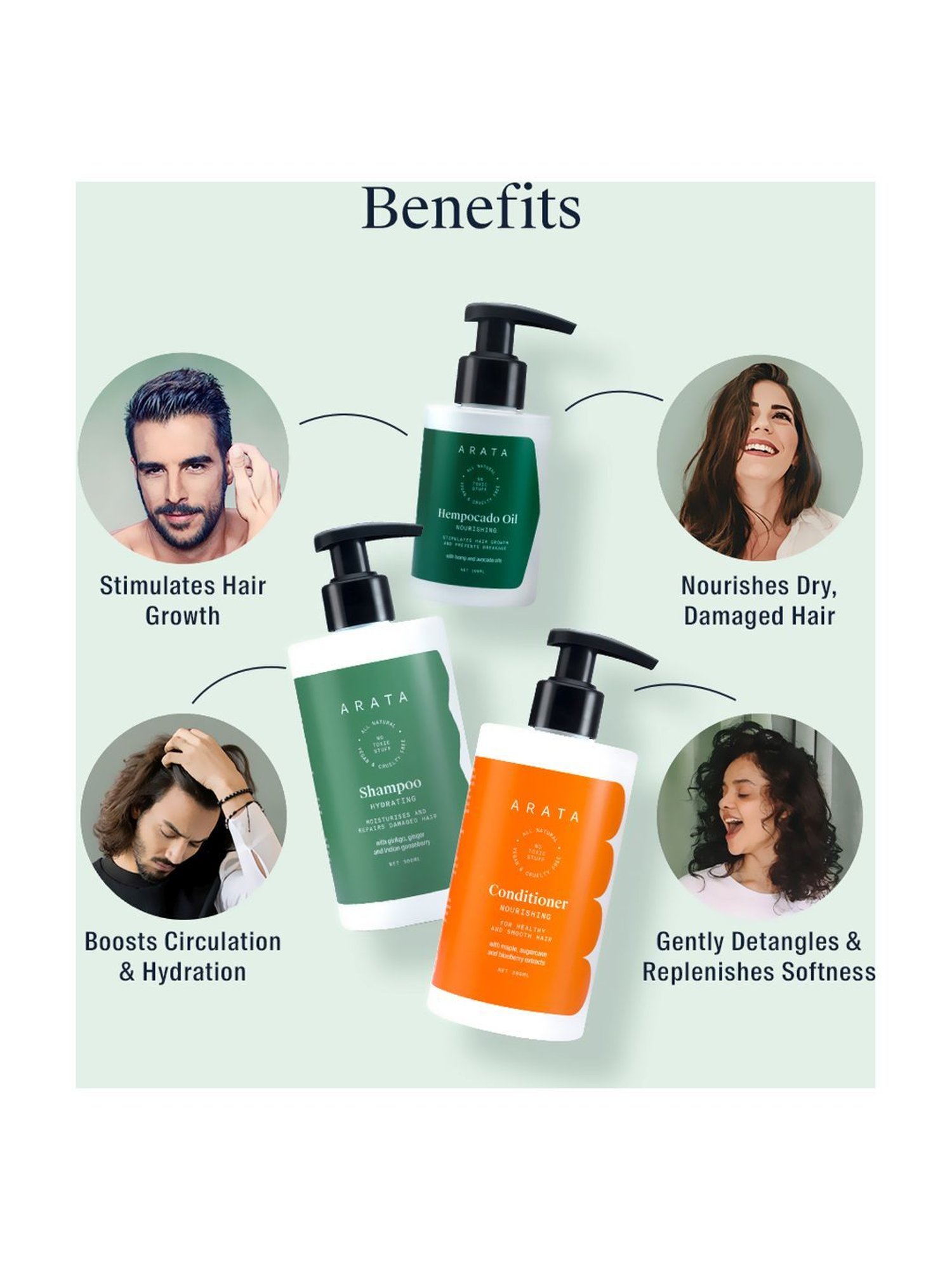 Arata Complete Hair Care Daily Scalp Therapy Gift Box - 700 ml