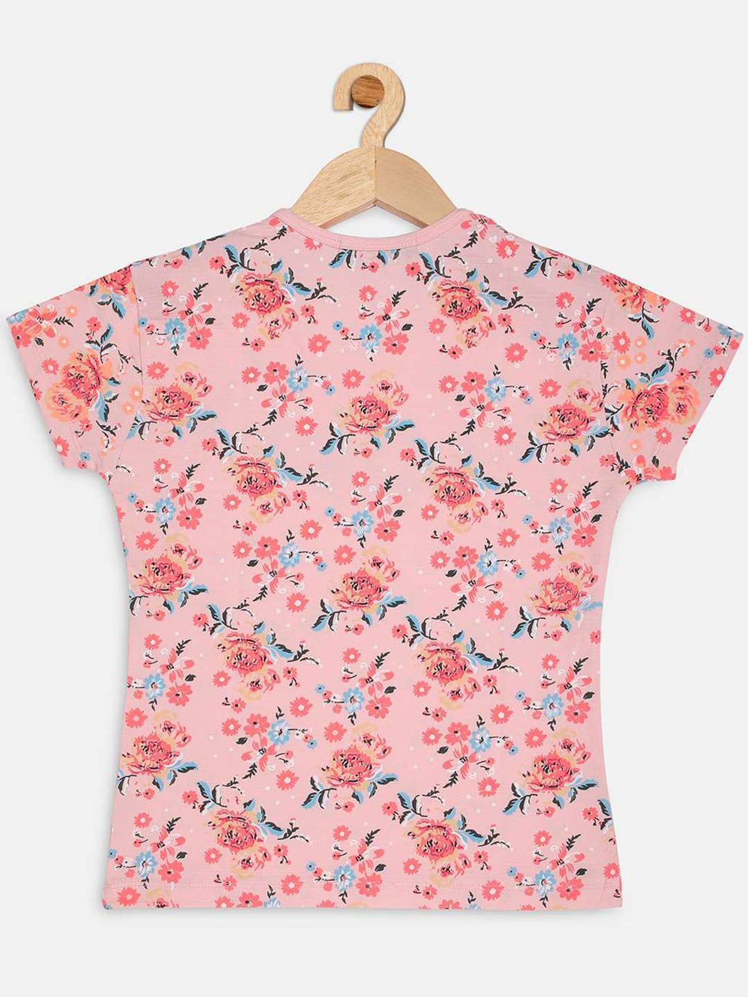 ZIAMA Kids Pink & Orange Floral Print Top