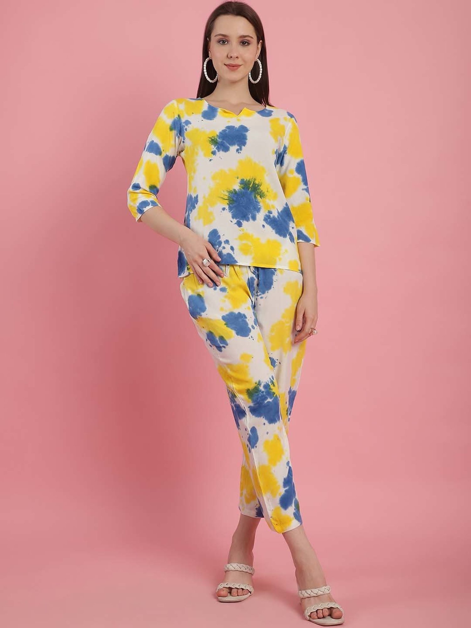 Prakrti Multicolored Tie & Dye Top Pant Set