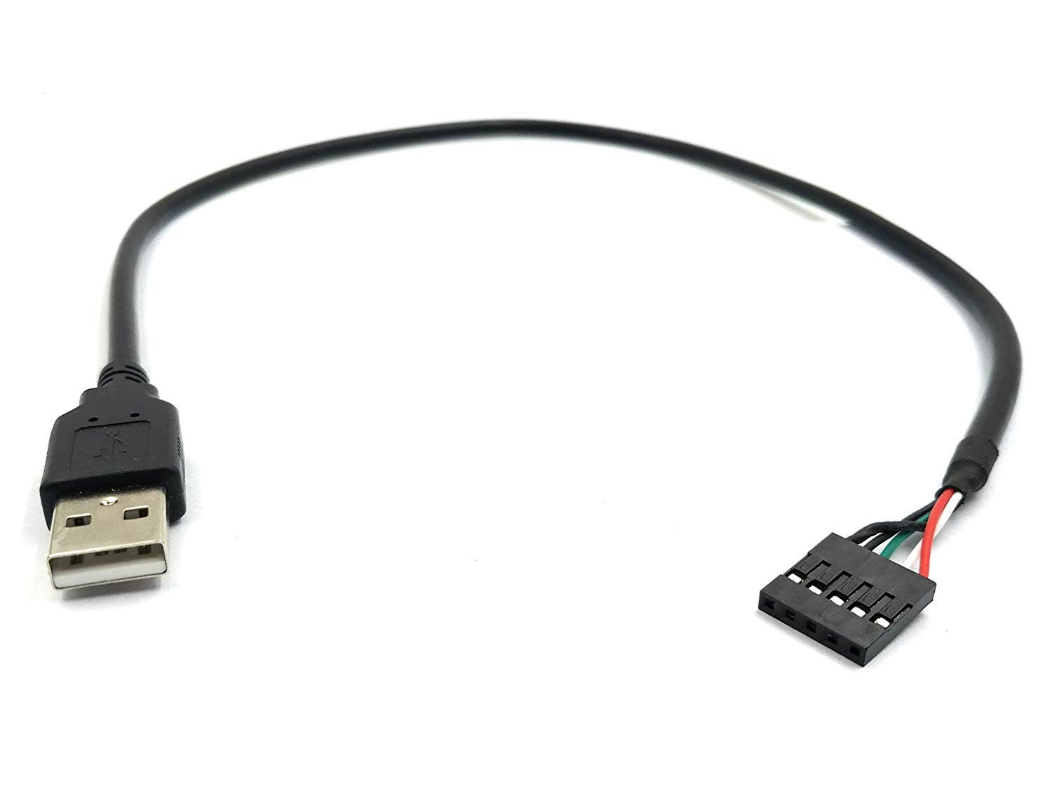 (2 Pack)5 Pin Motherboard Female Header to Micro-USB 2.0 Male Adapter Dupont Extender Cable, Micro USB 2.0A male plug to 1x 5Pin Female 0.1" USB header PCB motherboard cable