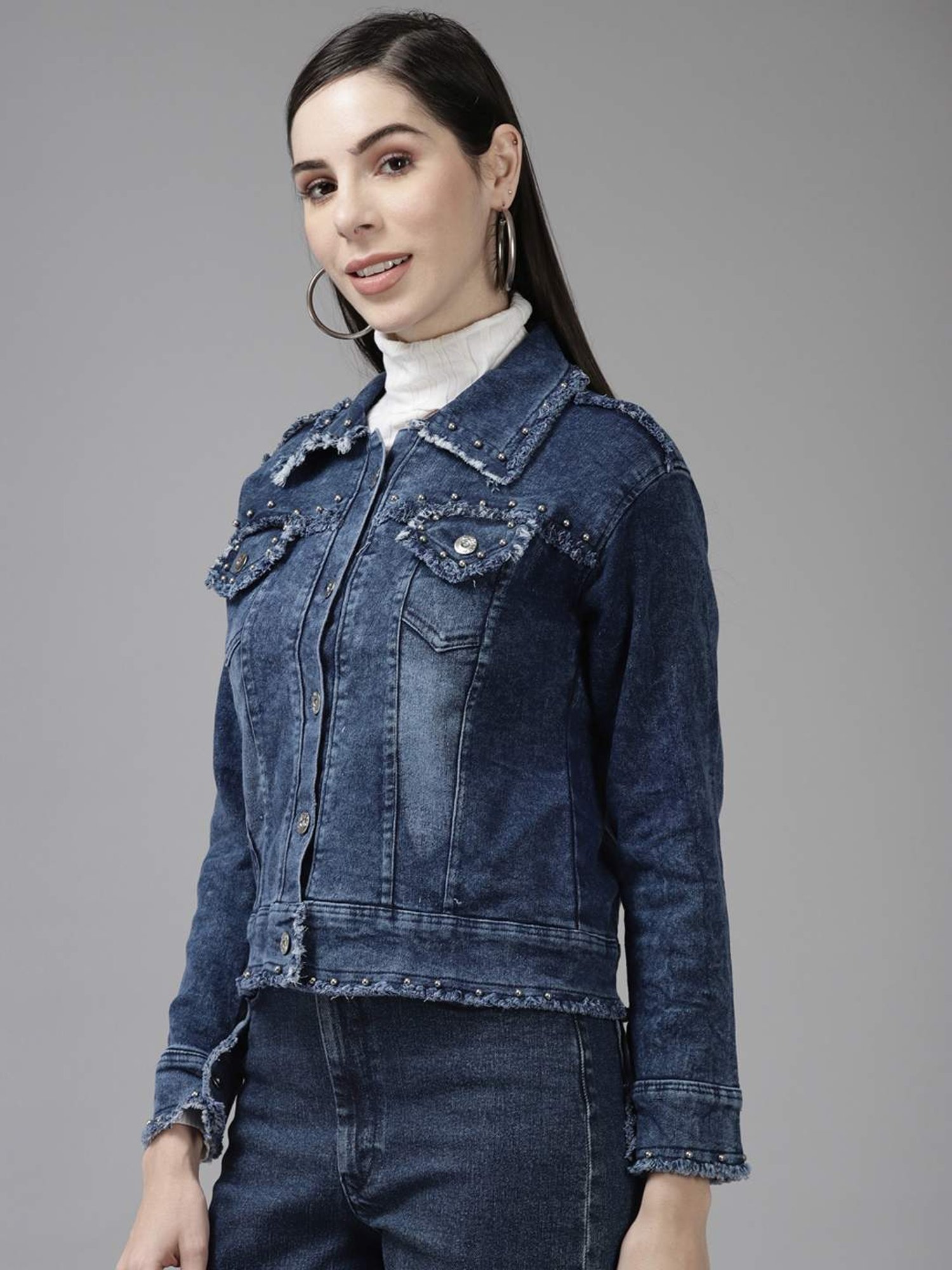 Aarika Navy Embellished Jacket