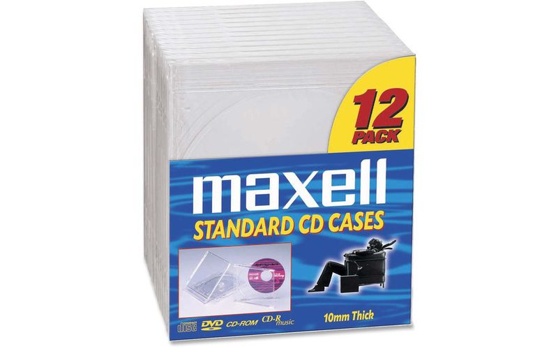 Maxell CD/DVD Jewel Cases CD-360 - Jewel Case - Book Fold - Plastic - Clear - 12 CD/DVD