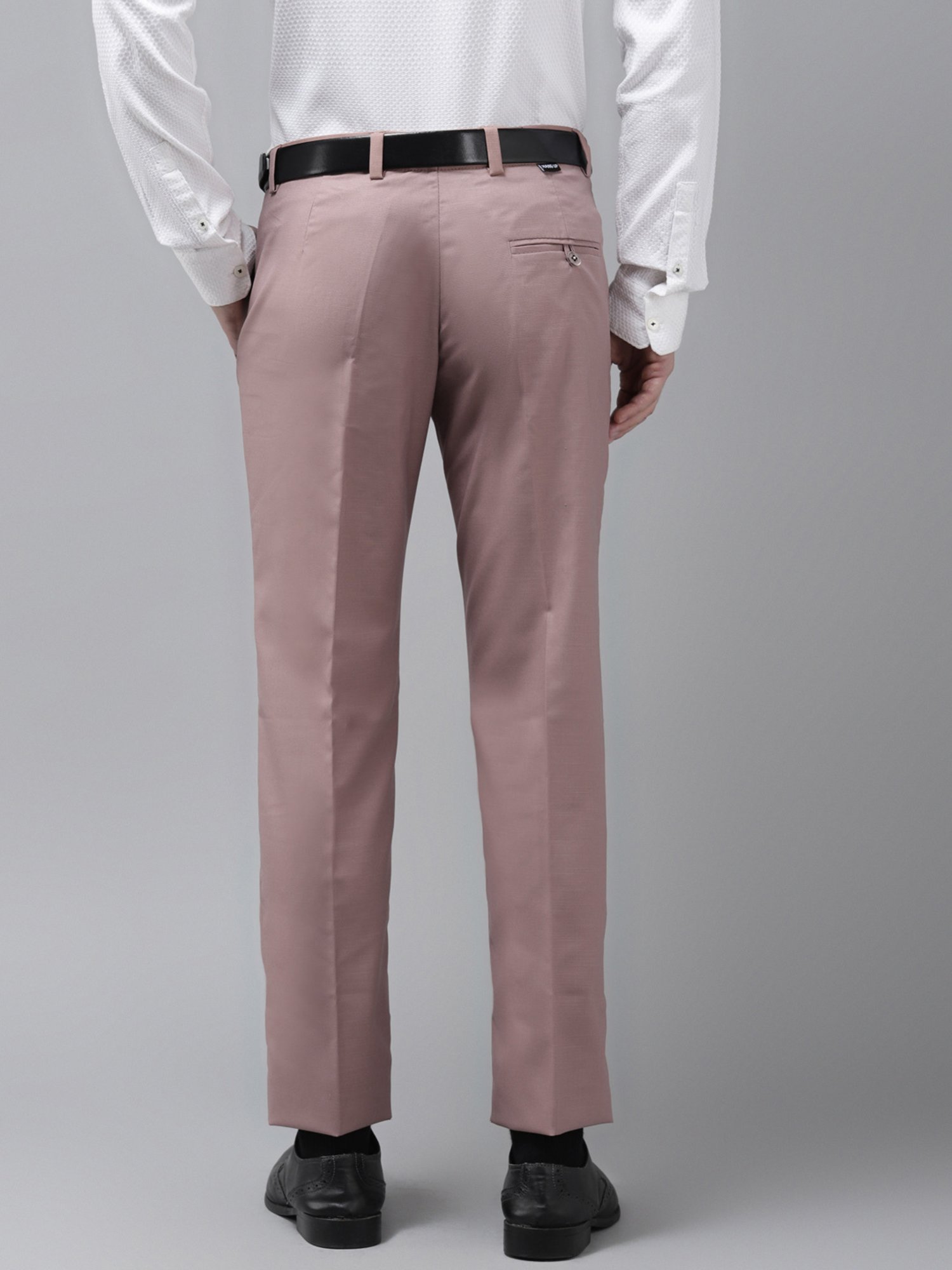 Hangup Plus Dusty Pink Regular Fit Flat Front Trousers