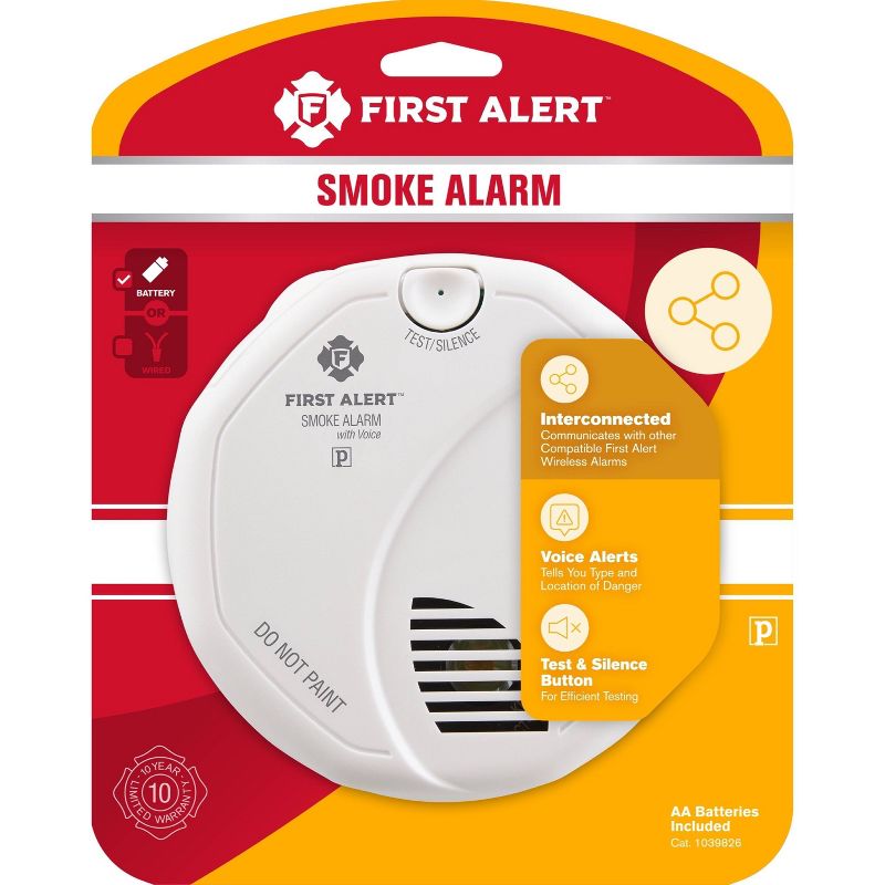 First Alert 2pk Hardwired Smoke Alarm Wireless Interconnect