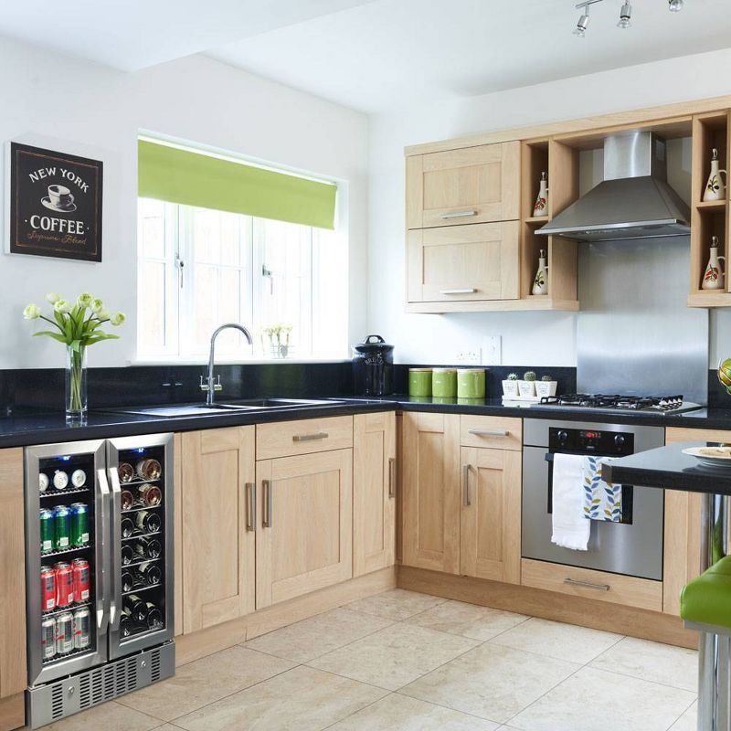 NewAir 18 Bottle and 58 Can Dual Zone Beverage and Wine Cooler - Stainless Steel AWB-360DB