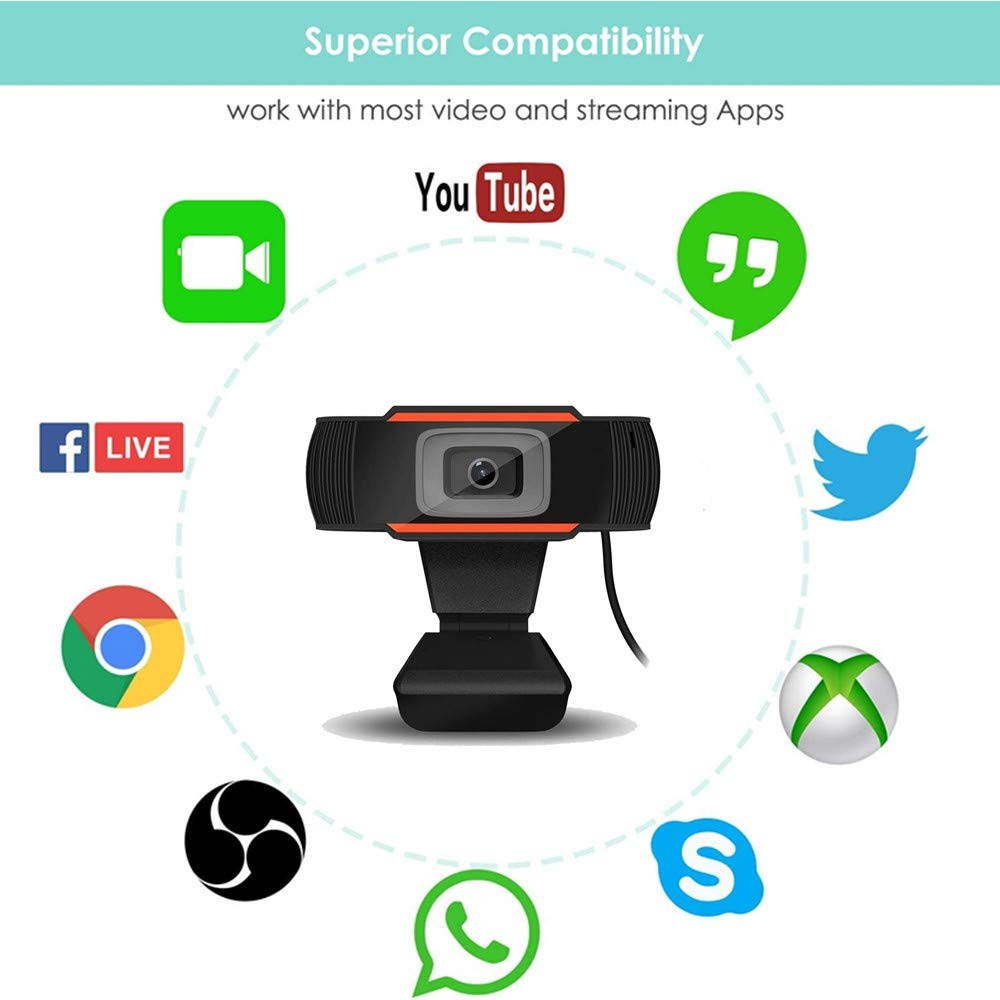 X13 Computer Webcam with Microphone, 1080P HD Desktop Streaming Computer Monitor USB Web Camera Plug and Play Laptop PC Cam for Video Calling Conferencing Business Gaming