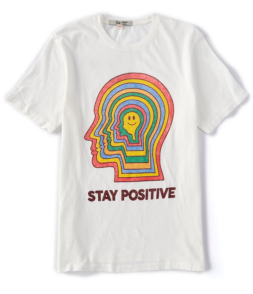 Junk Food Stay Positive Vintage Washed Graphic T-Shirt