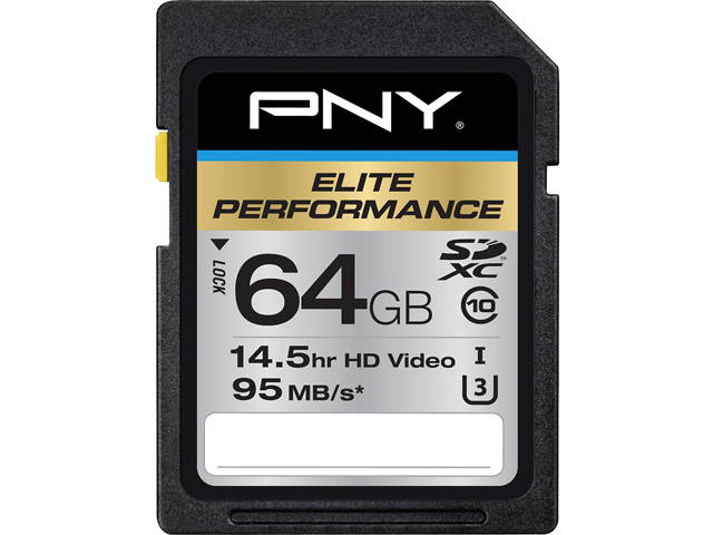 PNY 512GB Elite Performance SDXC UHS-I/U3 Class 10 Memory Card, Speed Up to 95MB/s (P-SDX512U3H-GE)