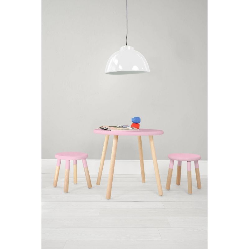Set of 2 Peewee Wood Veneer Kids' Chairs Maple/Pink - Nico & Yeye