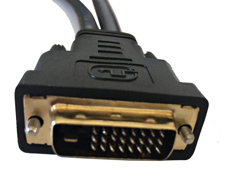 AYA 1Ft (1 Foot) DVI (24+1) Digital Dual Link Male to 2 DVI-D (24+5) Female Splitter Cable 28AWG DVID-Y-SPTTR