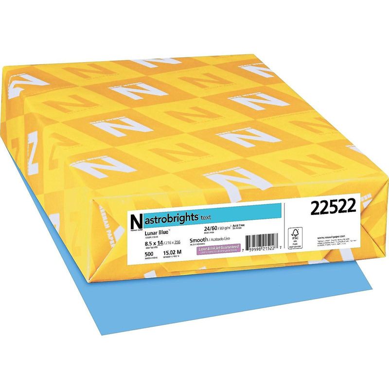 Astrobrights Multipurpose Paper 24 lbs. 8.5" x 14" Lunar Blue 495485