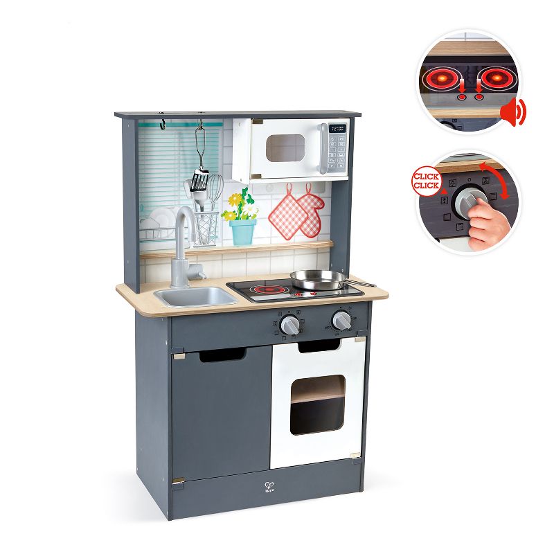 Hape Interactive Children's Home Kitchen Cooking Wooden Pretend Play Toy Set with Flipping Spatula and Frying Pan for Kids Ages 3 Years Old and Up