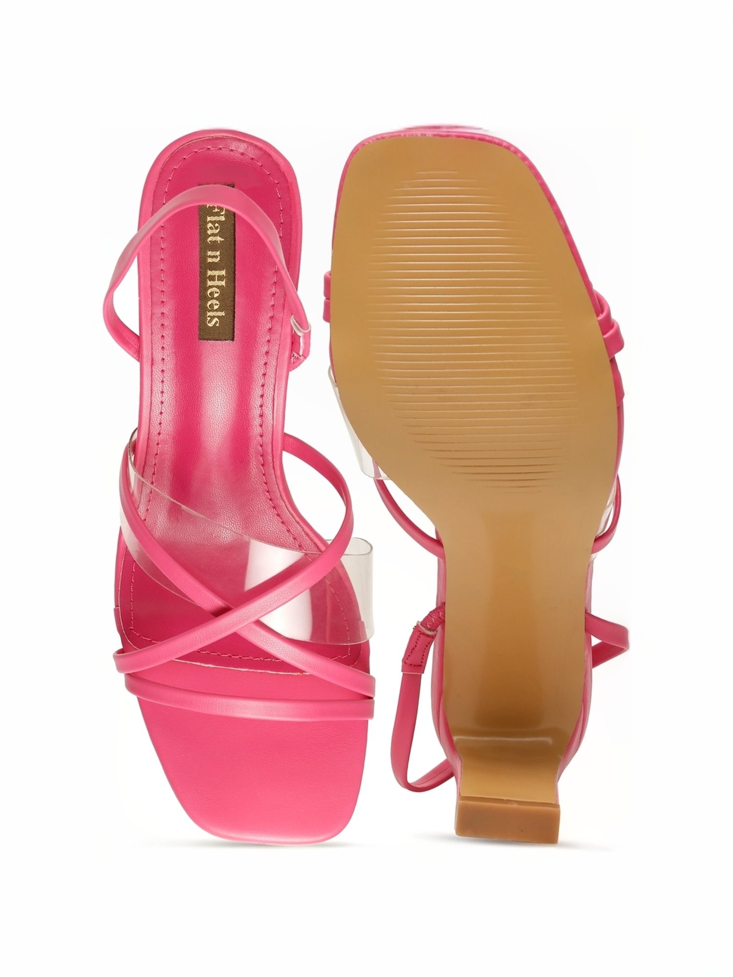 Flat N Heels Women's Pink Sling Back Sandals