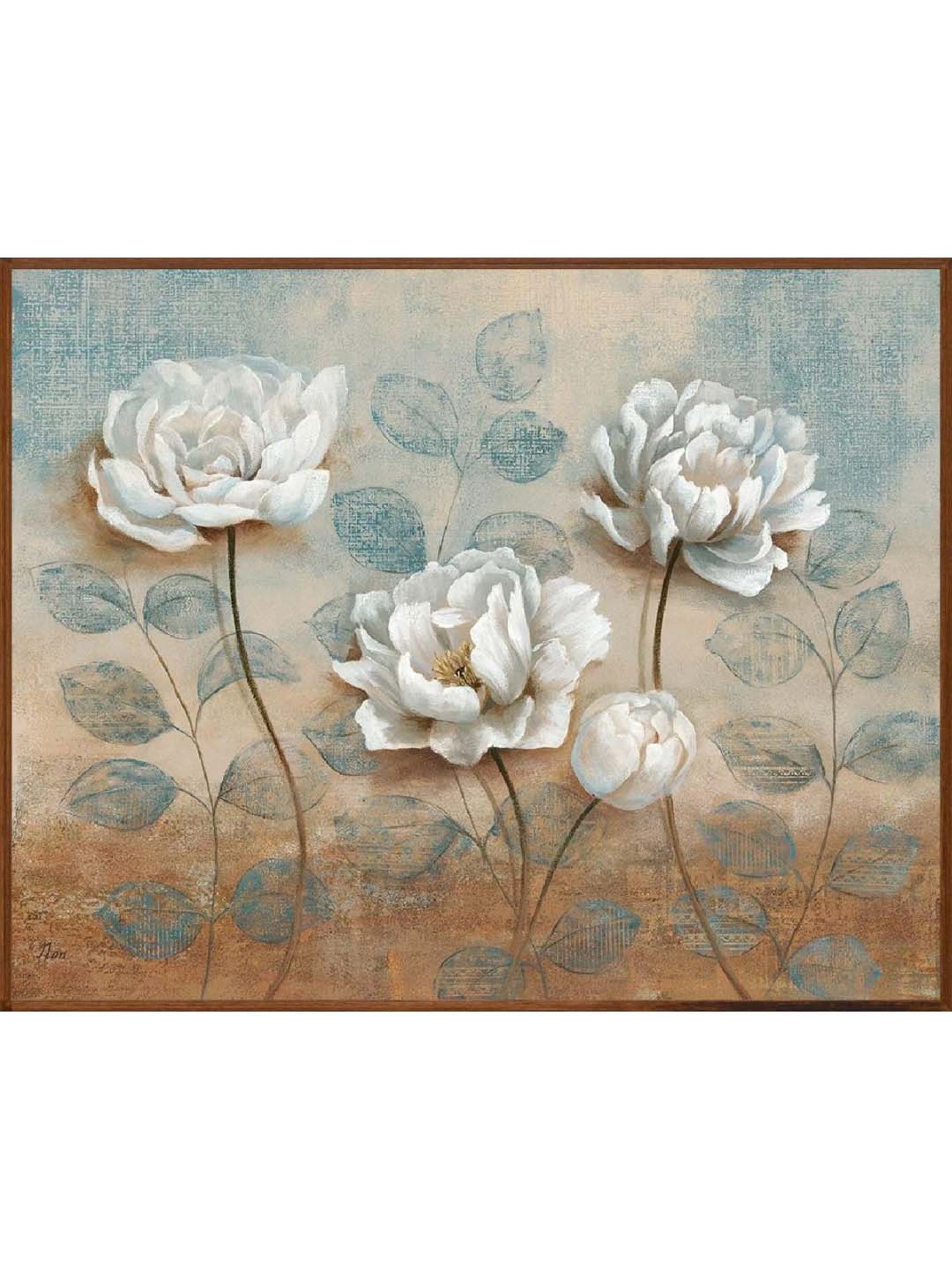 ARTE'VENUE Summers Embrace Brown & Blue Canvas Wall Arts - Set of 2 (15 X 12 inch Each)