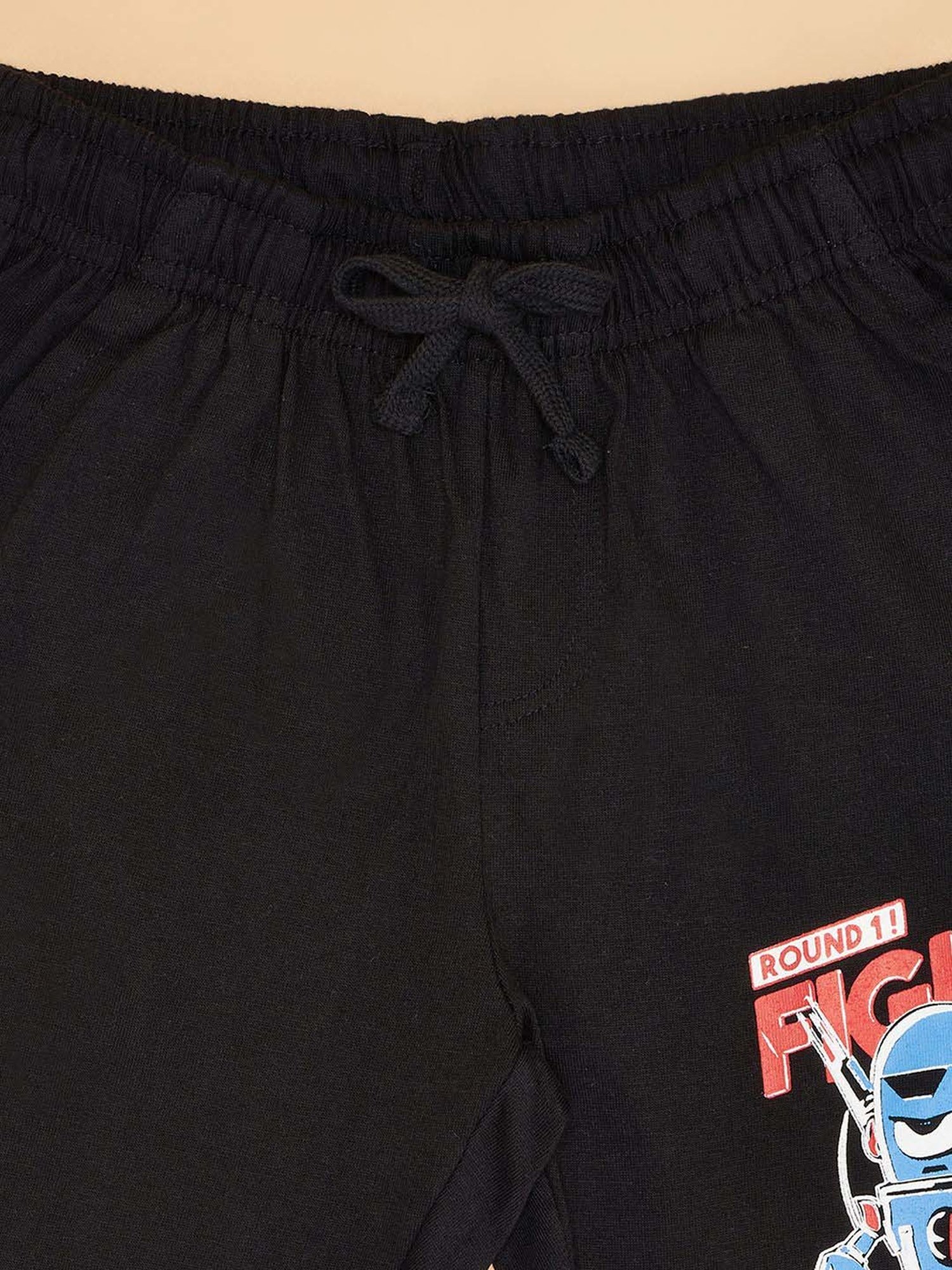 Pantaloons Junior Kids Jet Black Cotton Solid Shorts