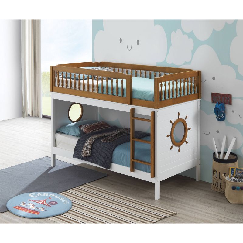 Twin/Twin Farah Bunk Bed Oak/White - Acme Furniture