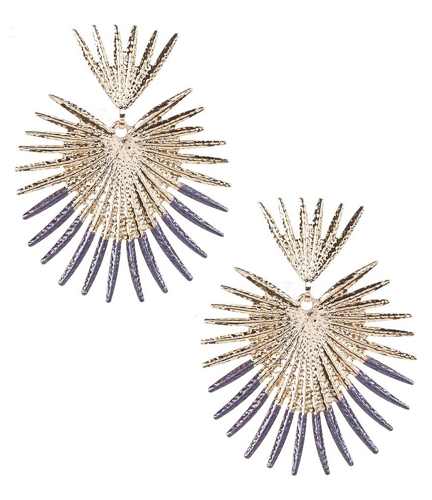 Natasha Accessories Hammered Heart Burst Earrings