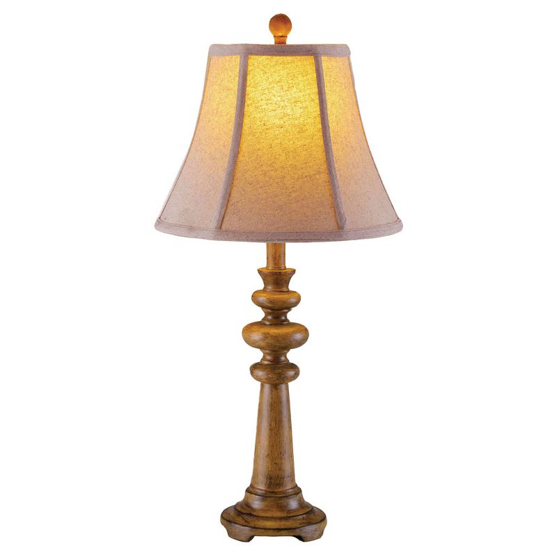 Spindle Resin Table Lamp - 26"H - Brown