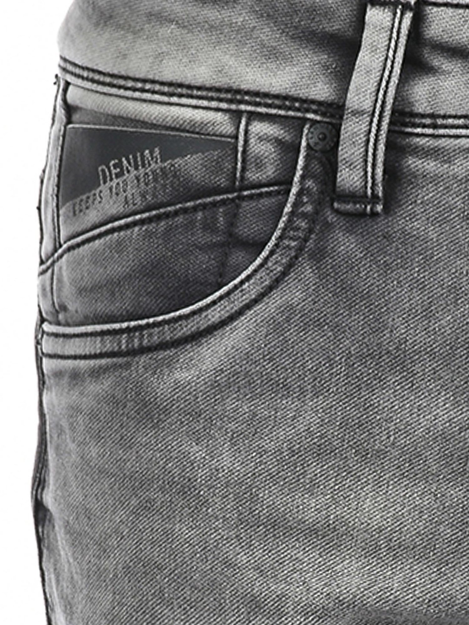 Lawman Pg3 Grey Slim Fit Heavily Washed Jeans