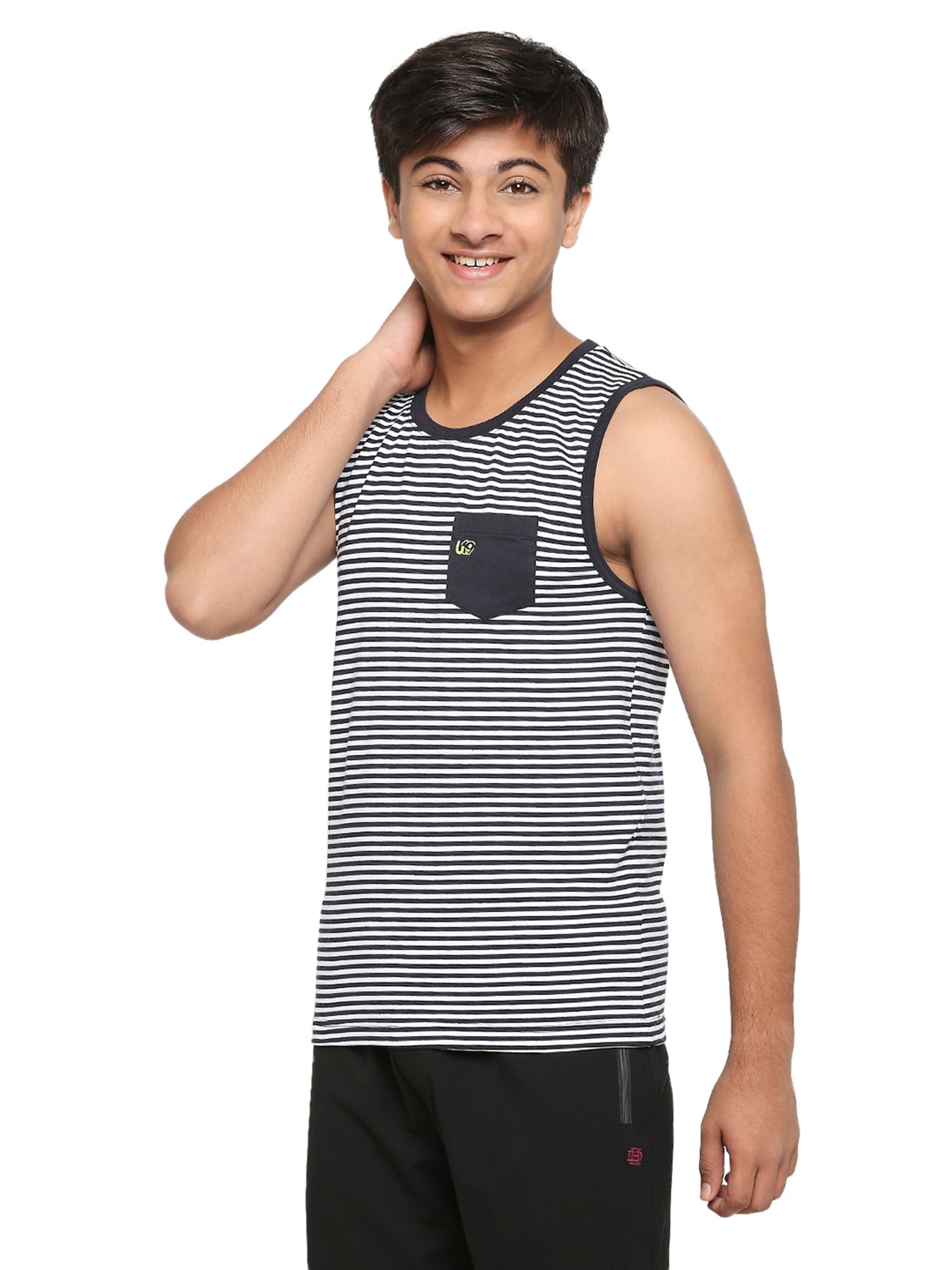 Frenchie Kids Black & White Striped Vest