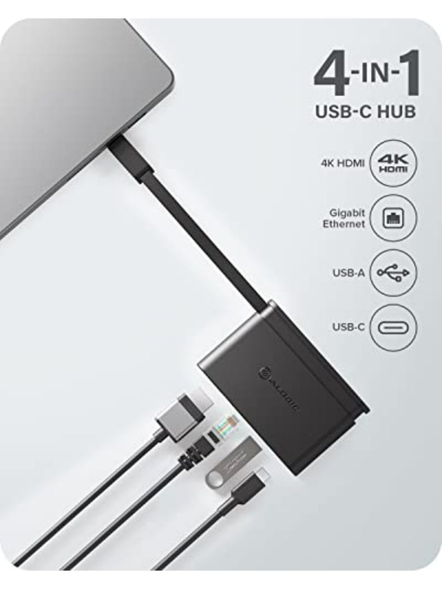 Moerdon MUC-C4C100W 100 Watt Fast Charging Data transfer Cable (Black)