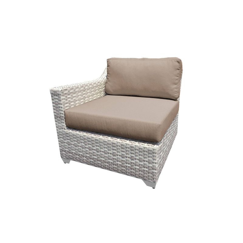 Nolin 7pc Sectional Weathered Brown Frame Sunbrella Spectrum Denim Fabric - La-Z-Boy