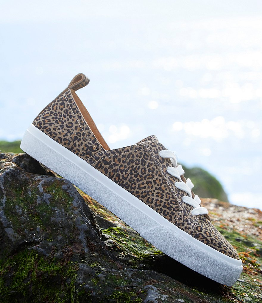 Lucky Brand Dansbey Leopard Printed Suede Sneakers